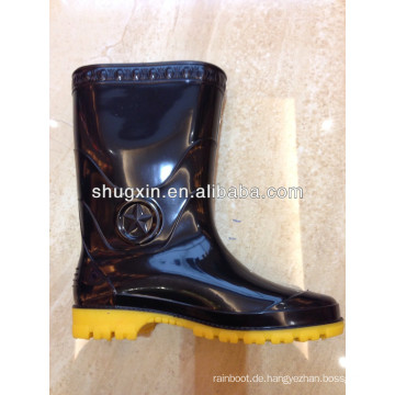 2014 pvc Sicherheit Schuhe Herren billig Bergbau halbe pvc Lackoptik